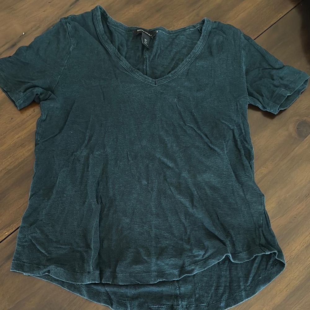 Banana Republic Teal V-Neck Short Sleeve Top